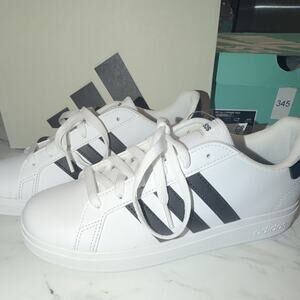 adidas Grand Court 2.0 K Low Top Lace-Up White/Black Kids 5.5 GW6511